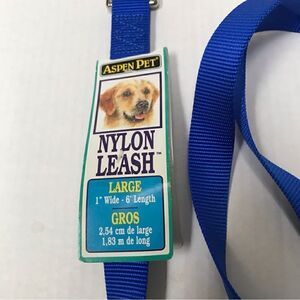 Aspen Pet blue nylon dog leash – large